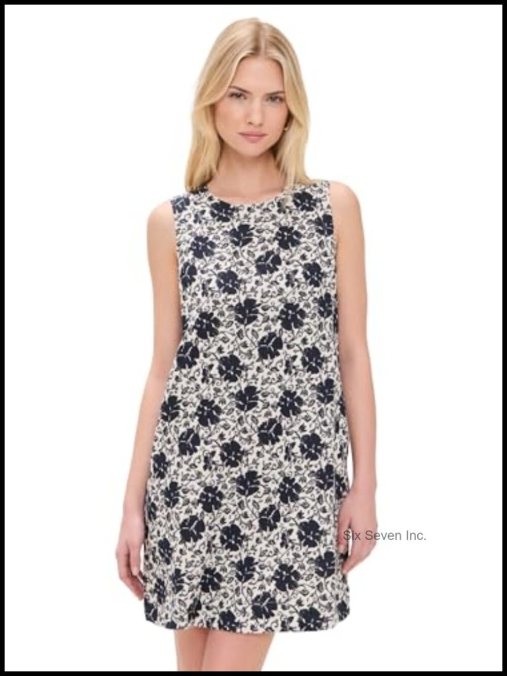 Madewell Mini Shift Dress Linen Floral Sleeveless
